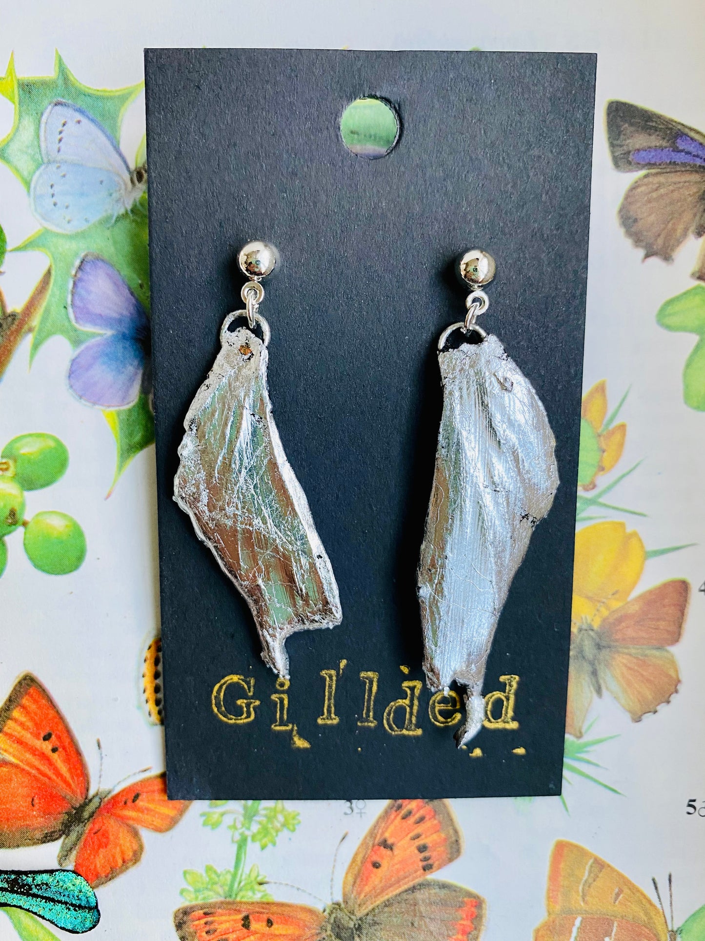 Real Gilded Butterfly Wing Earrings- Set G