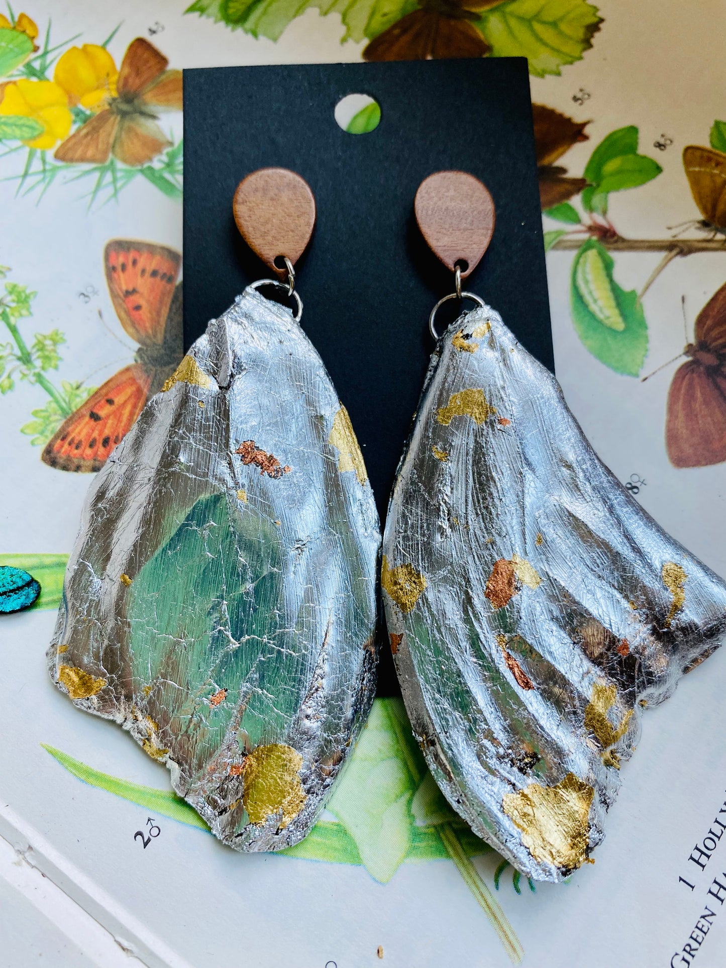 Real Gilded Butterfly Wing Earrings- Set I