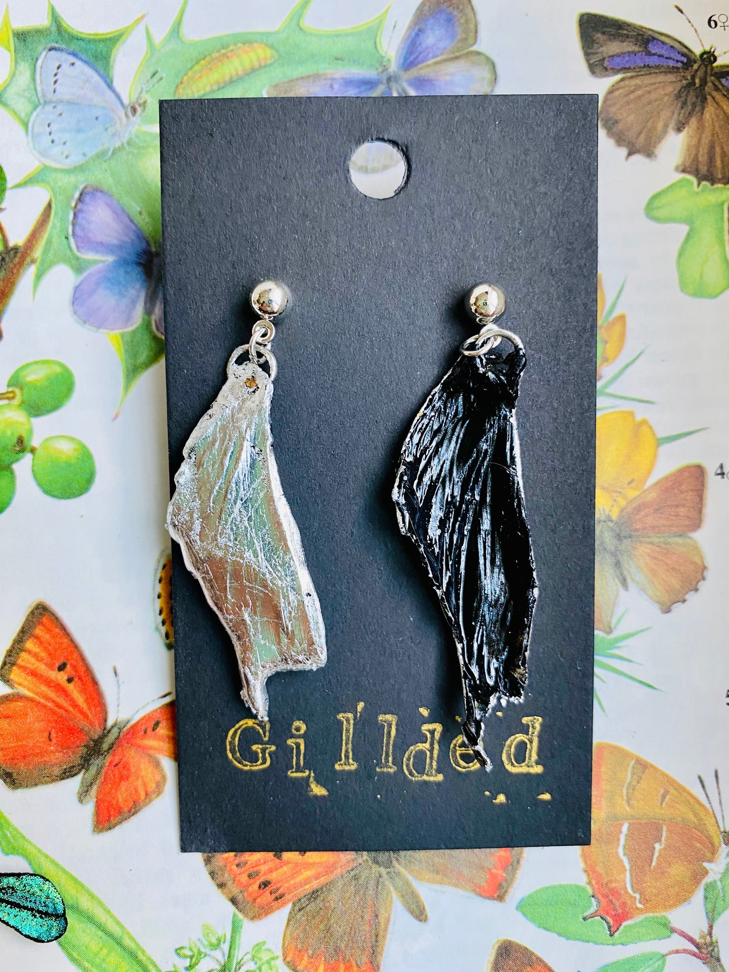 Real Gilded Butterfly Wing Earrings- Set G